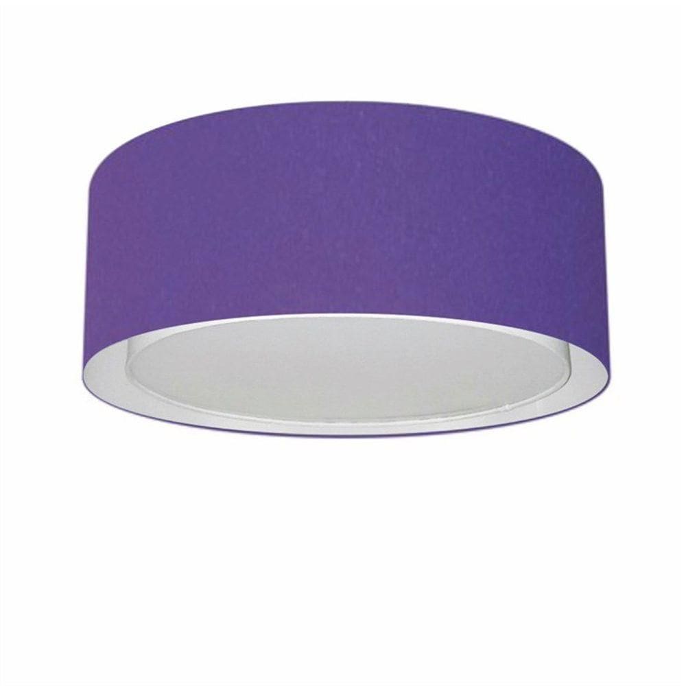 Plafon Cilíndrico Duplo Vivare Md-3036 Cúpula Em Tecido 50x25cm - Bivolt Roxo 127/220v
