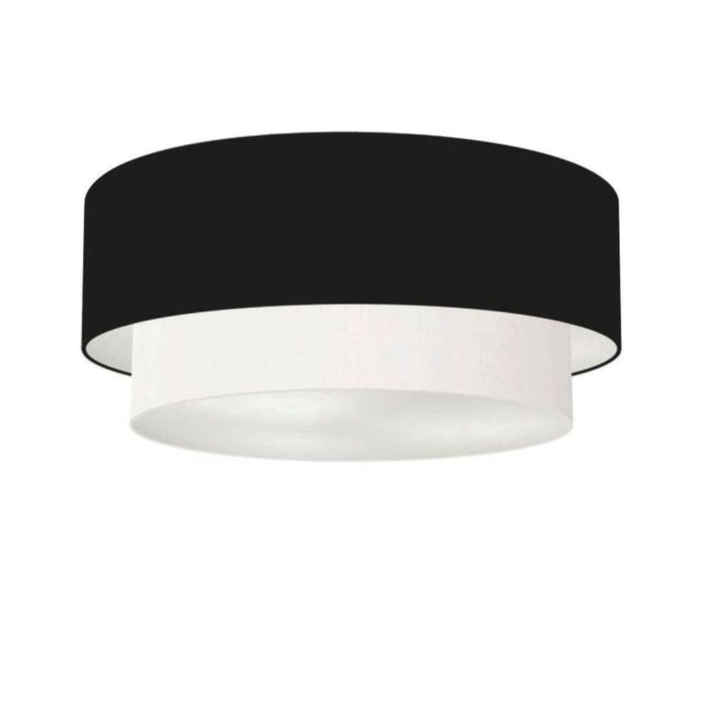 Plafon Para Quarto Cilíndrico Sq-3021 Cúpula Cor Preto Branco