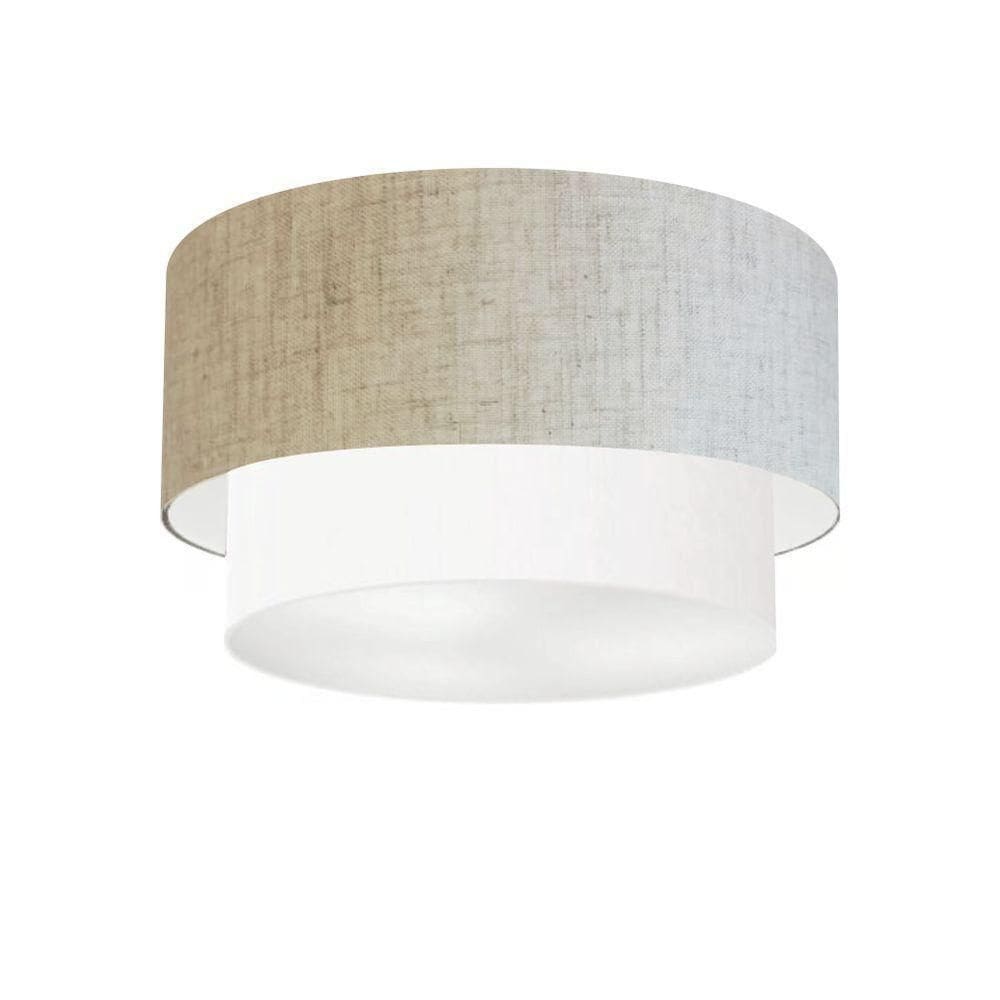 Plafon De Sobrepor Cilíndrico Sp-3045 Cúpula Cor Rústico Bege Branco