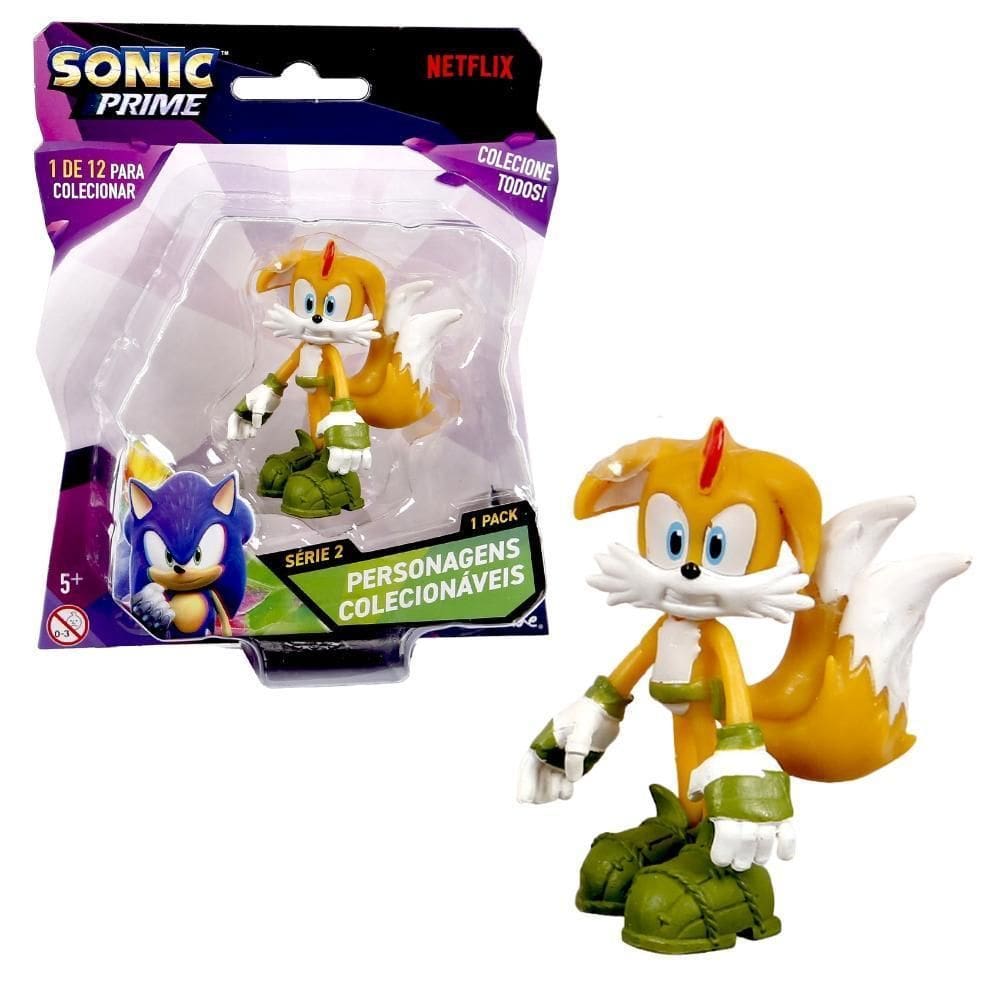 Boneco Colecionável 6,5Cm Sonic Prime - Tails