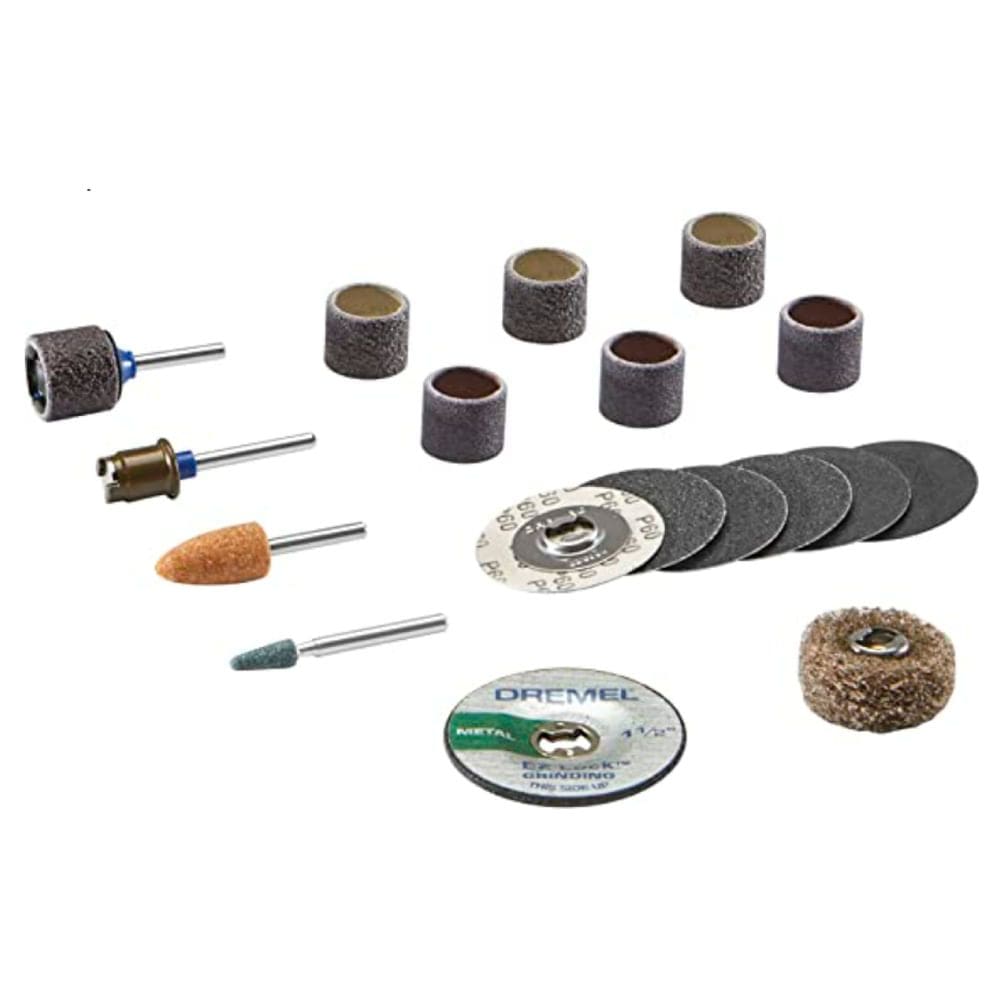 Kit De Acessórios De Micro Retífica Para Esmerilhar e Lixar - Sistema EZ Lock Troca Rápida - 18 Peças (Modelo EZ727) - 2615E727AA000 - DREMEL