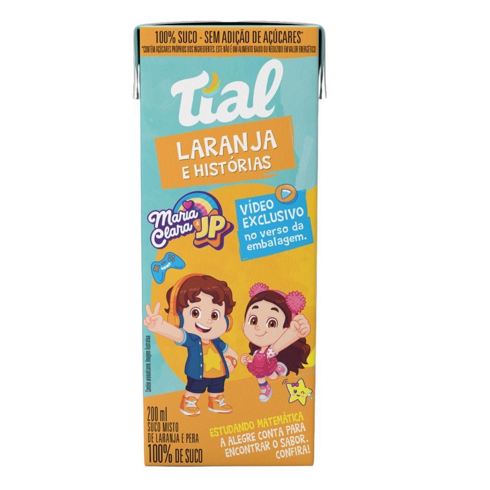 Suco Tial 100% Laranja e Historia Misto de Laranja e Pera 200ml