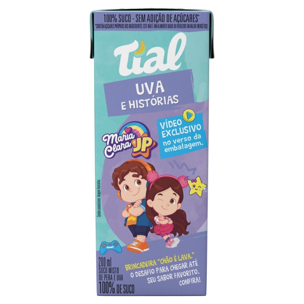 Suco Tial 100% Uva e Historias Misto de Pera e Uva 200ml