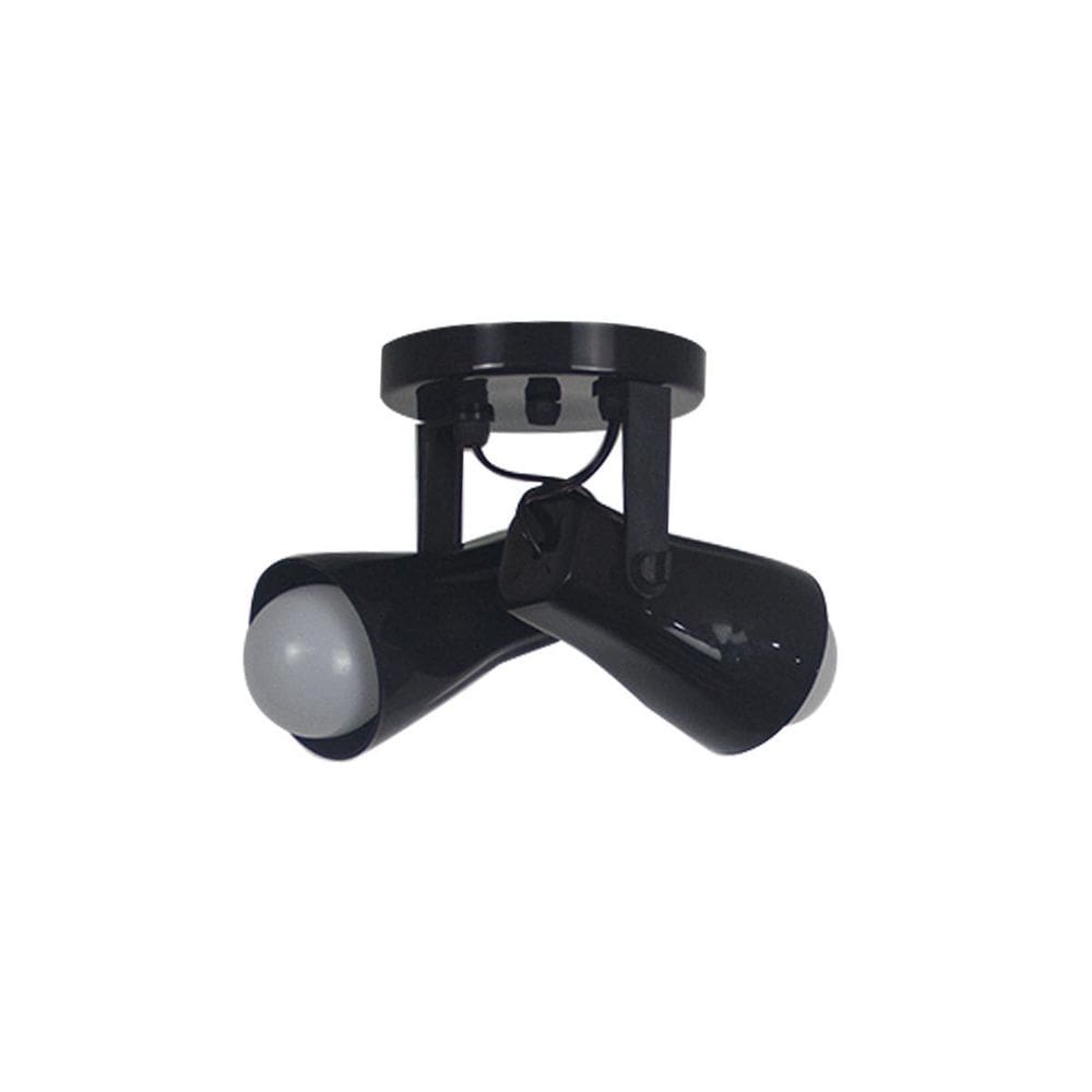 Spot De Sobrepor Duplo 2 Alpha Direcionável E27 Preto