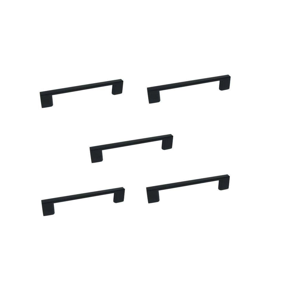 Kit 5 Puxador Preto Fosco Il 950 Metal 96Mm Com Parafusos