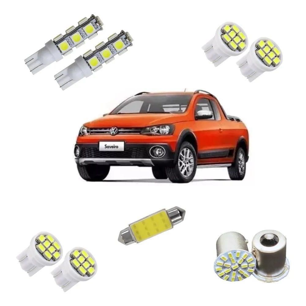 Kit Lâmpadas Led Saveiro Cross G5 G6 Teto Placa Re Pingo