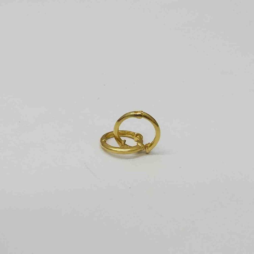 Brinco Argola 9 Mm Ouro Dourado Brx0467