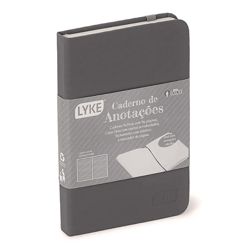 Caderno De Anotações Office Cinza 9X14Cm 96 Páginas Lyke