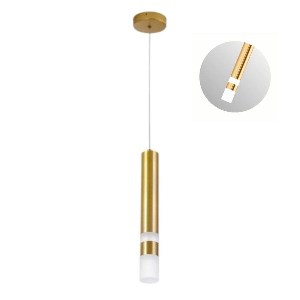 Pendente Led Tubo 7W Cinderella Mesa Bancada Cabeceira De Ca