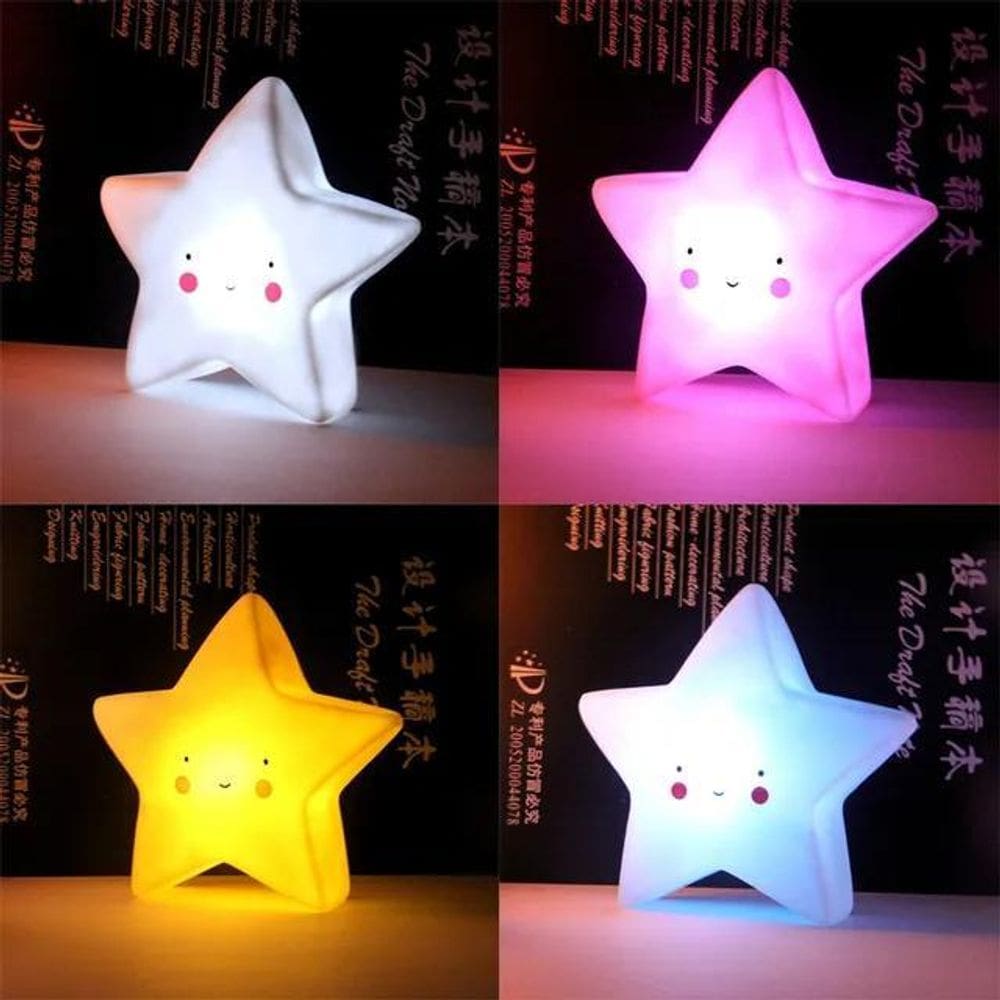 Abajur De Tomada Quarto Bebe Criança Estrela Luminaria Mini