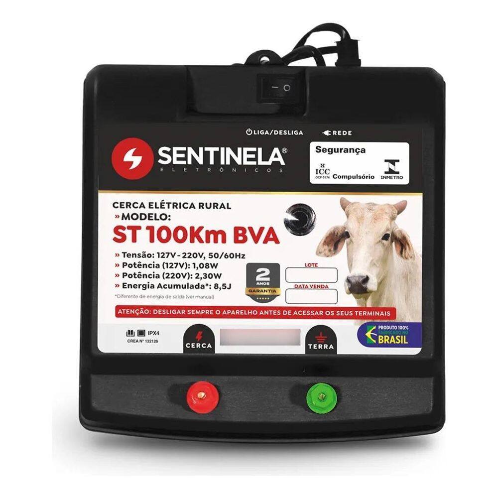 5X Cerca Elétrica Rural St 100Km Sentinel