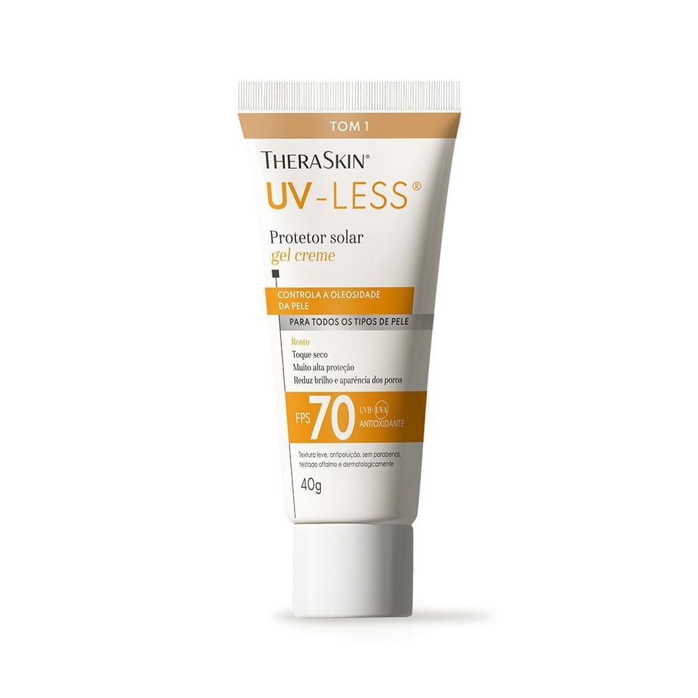 Protetor Solar Theraskin UV Less FPS70 Gel Creme Tom 1 40g