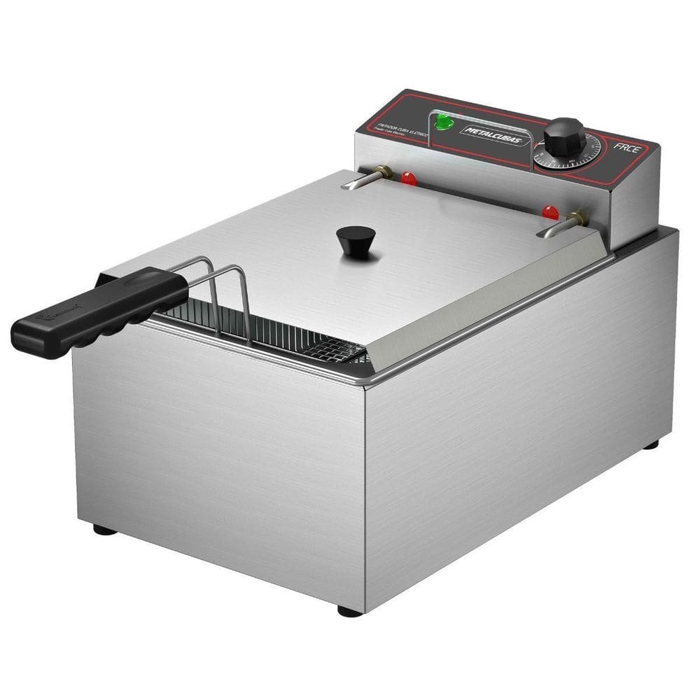 Fritador Retangular Elétrico Óleo 1 Cuba Inox FRCE5 Metalcubas 220V