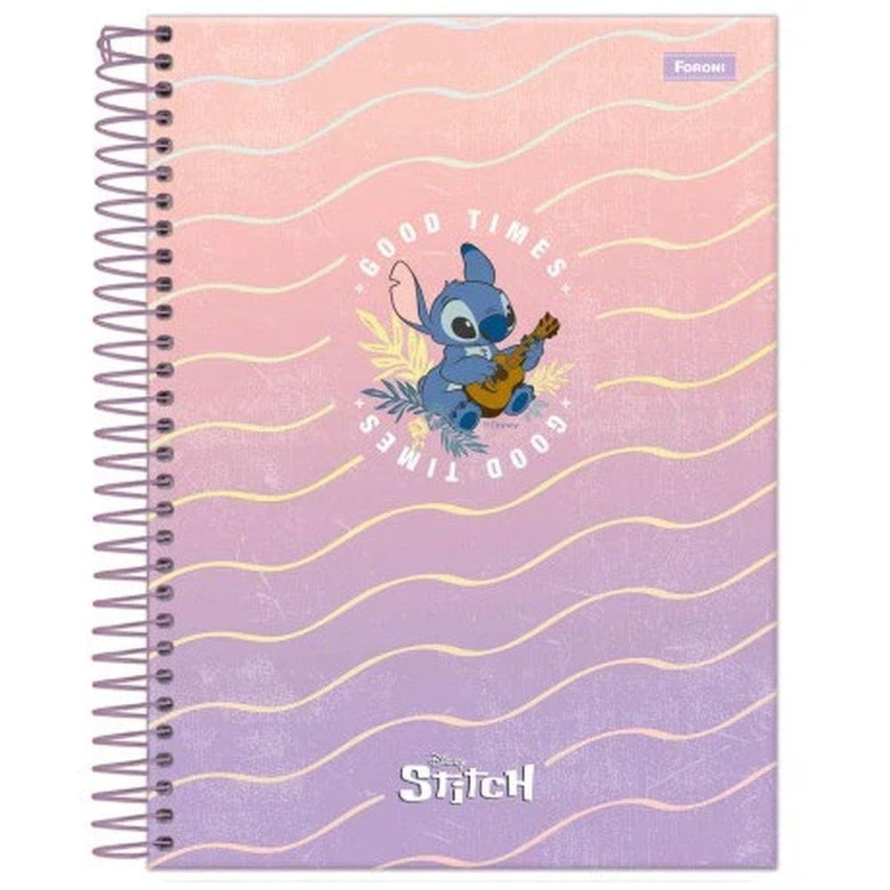 Caderno Colegial 10 Matérias 160 Folhas Stitch Capa 3-Foroni