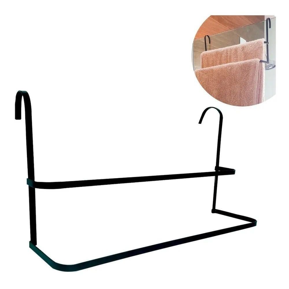 Suporte Porta 2 Toalhas Toalheiro Duplo Encaixe De 5 Cm Para
