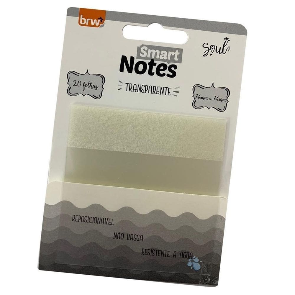 Bloco Adesivo Transparente 76Mmx76Mm 20 Folhas - Brw