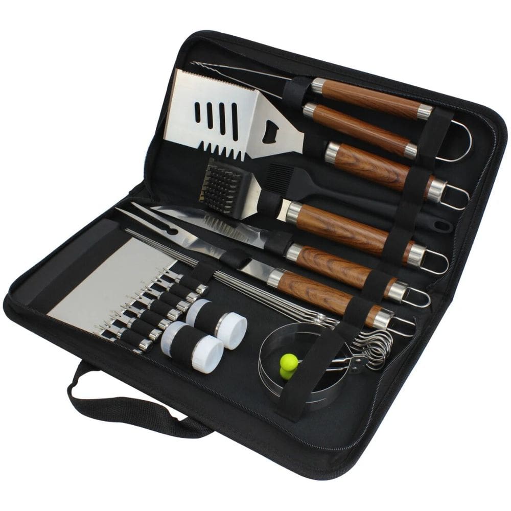 Jogo Para Churrasco 26 Peças Com Cabo De Madeira Fracalanza