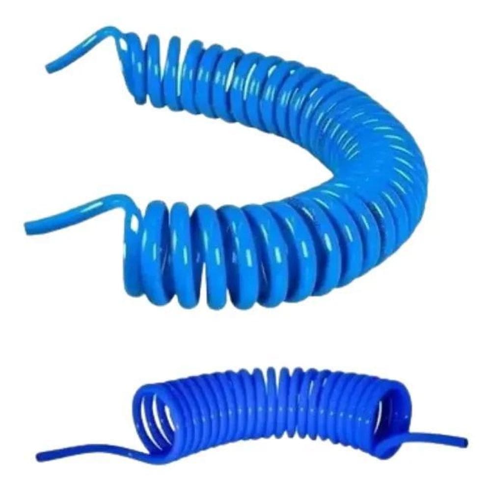 Mangueira Espiral Pu Azul 8Mm X 10 Metros Para Ar Comprimido