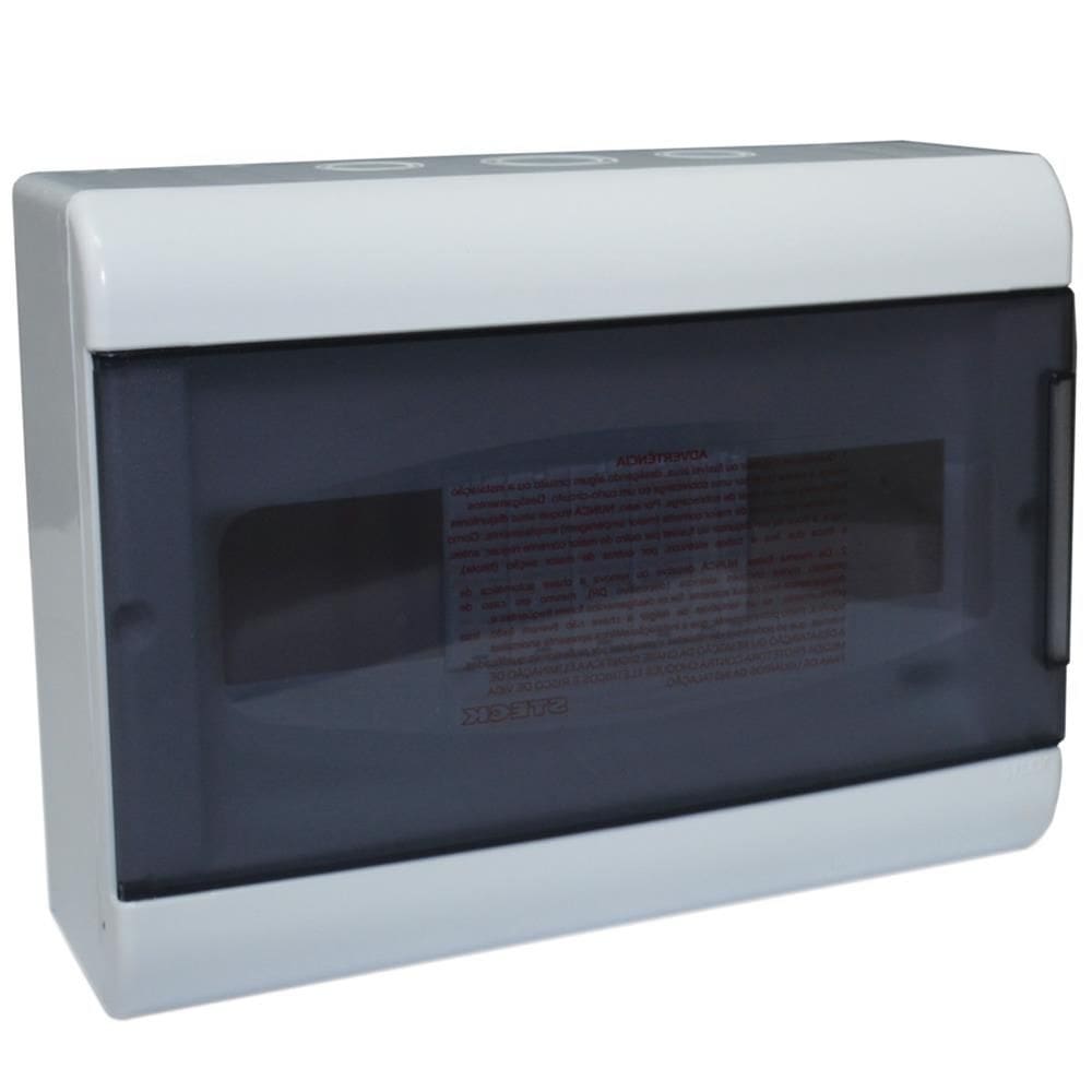 Quadro de Distribuição de Sobrepor Porta Transparente 12 DIN - SCV12PT - STECK