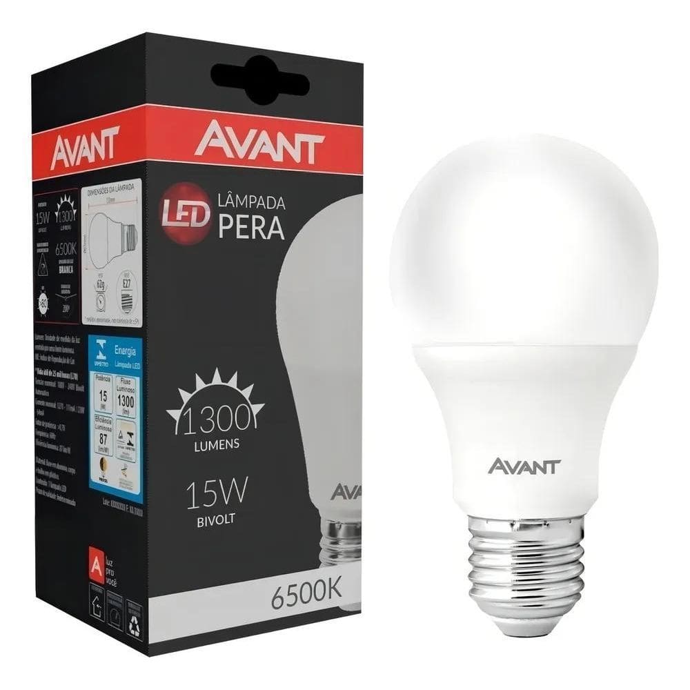 Kit 2 Lampada Led Bulbo 15W Branco Frio 6500K E27