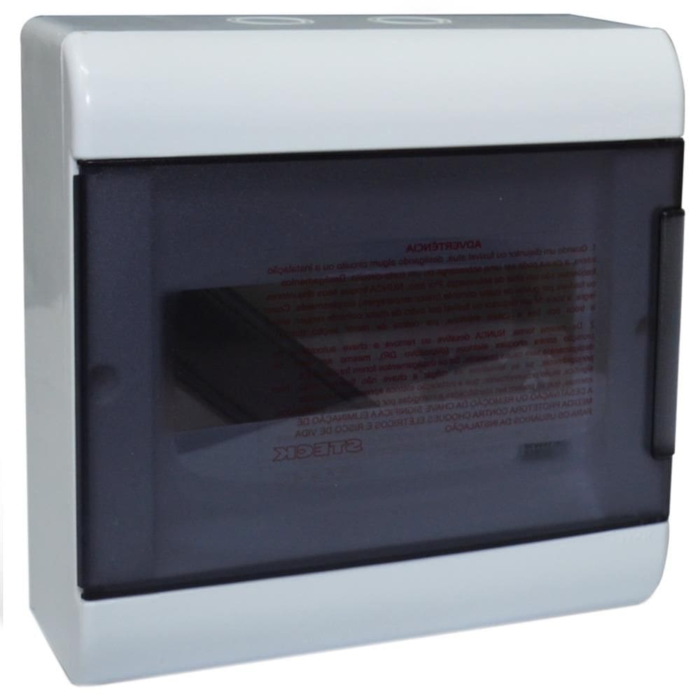 Quadro de Distribuição de Sobrepor 1X8 Porta Transparente - SCV8PT - STECK