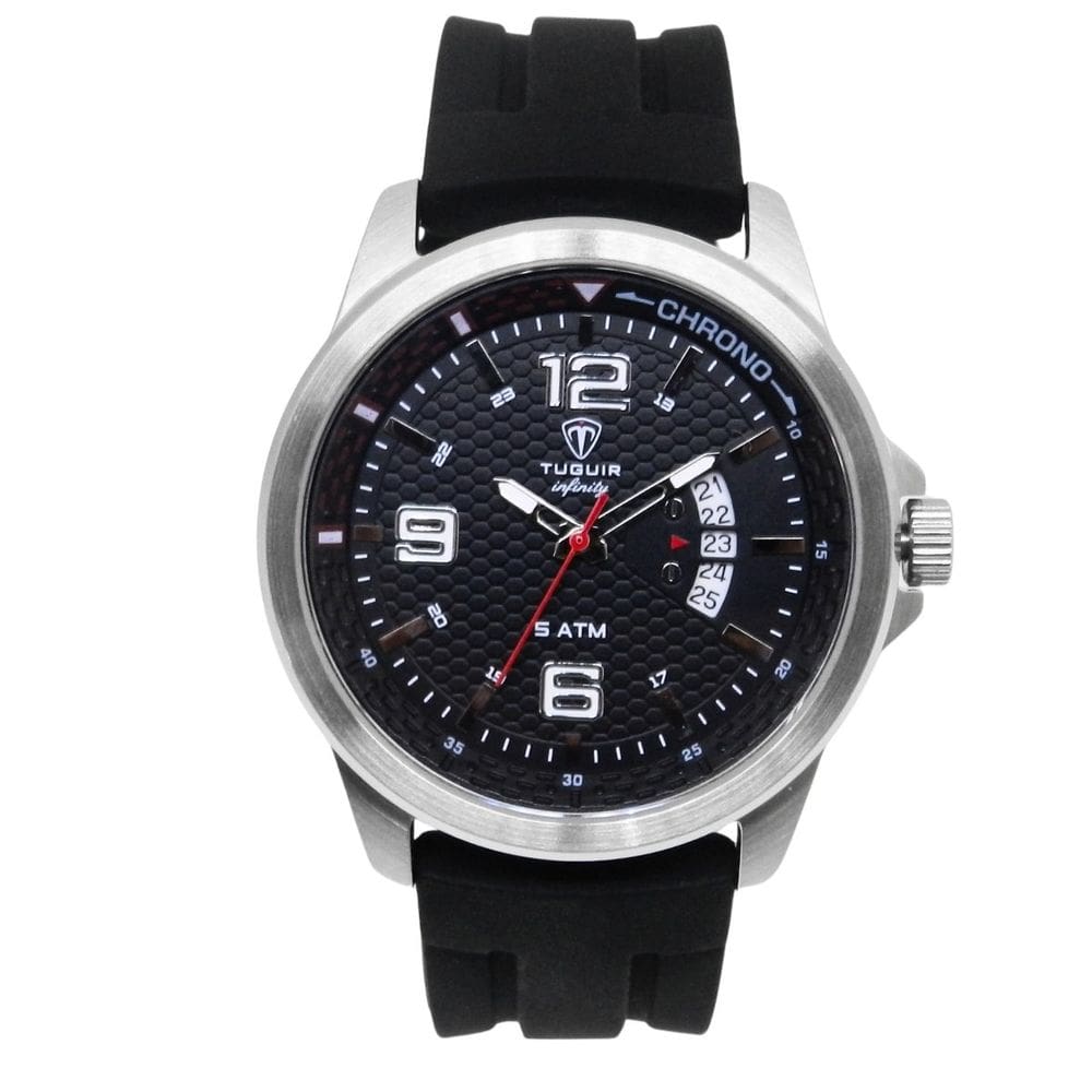 Relógio Masculino de Aço Tuguir Analógico Infinity 9169F Prata e Preto