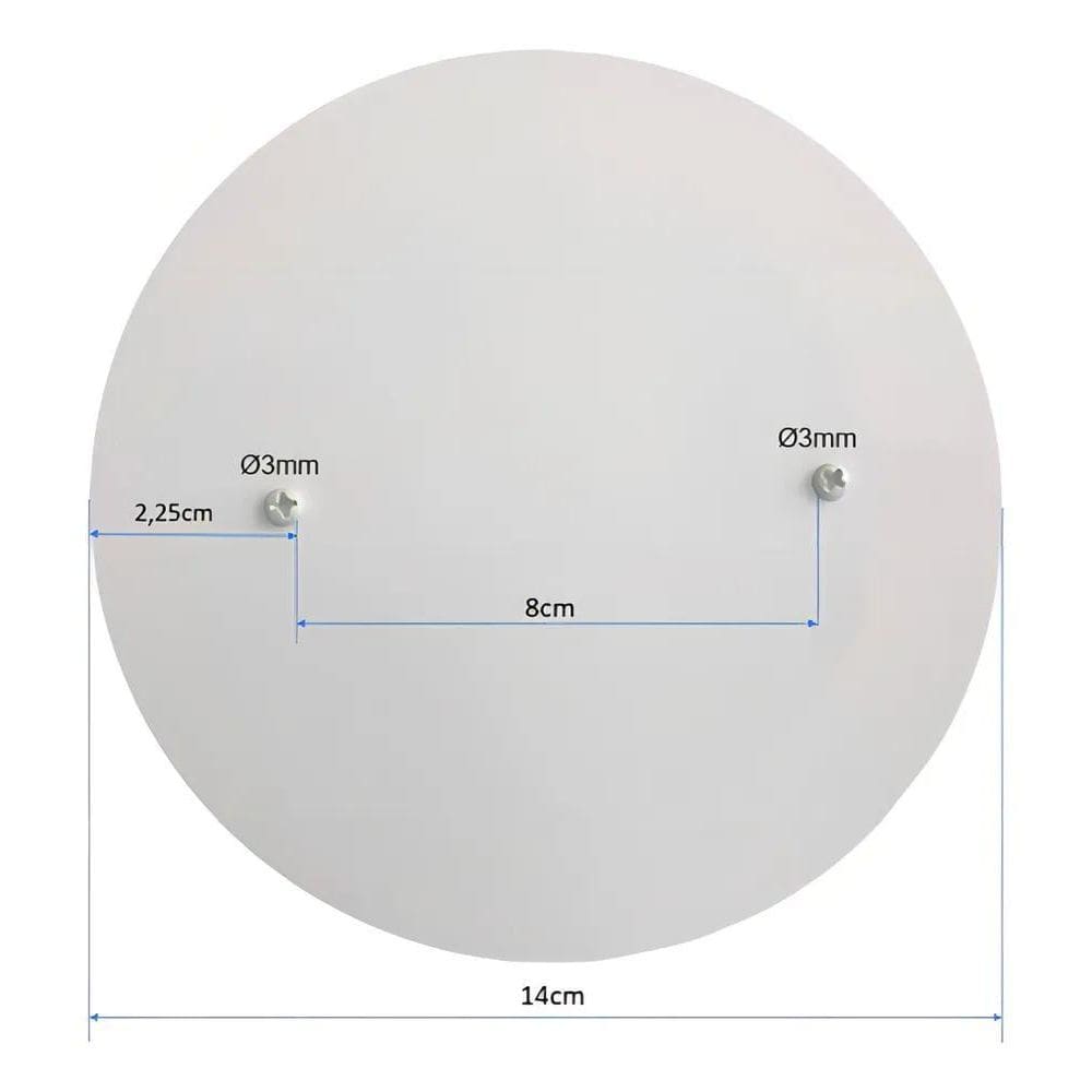 2X Tampa Cega Rente Espelho Redondo 14Cm Caixa Luz De Teto C