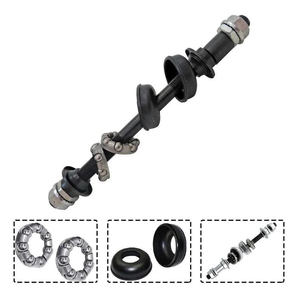 Eixo Traseiro Marcha Completo 175Mm Caixas Colares Aço Bike