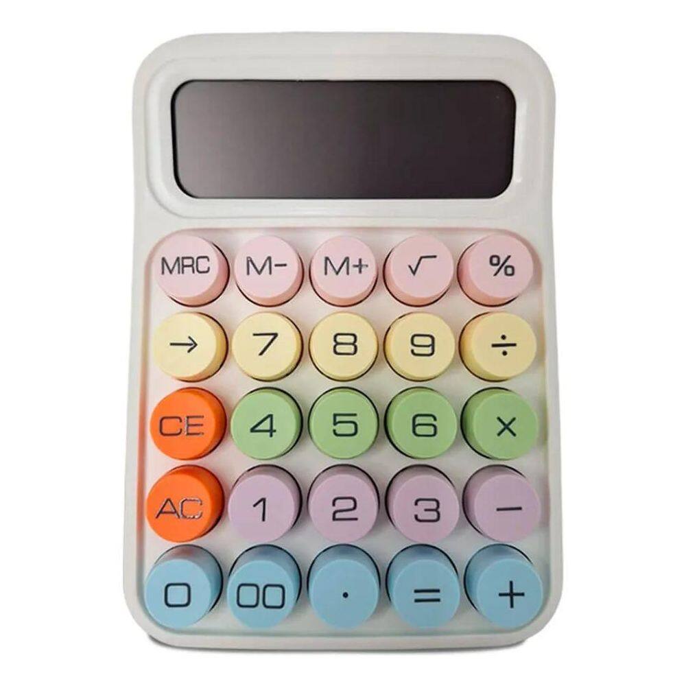 Calculadora Colorida De Mesa Simples 12 Digitos Pequena Cor