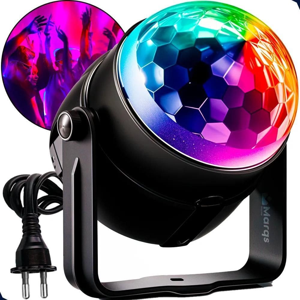 Mini Globo Giratorio Jogo De Luz Rgb Festa Balada Iluminação
