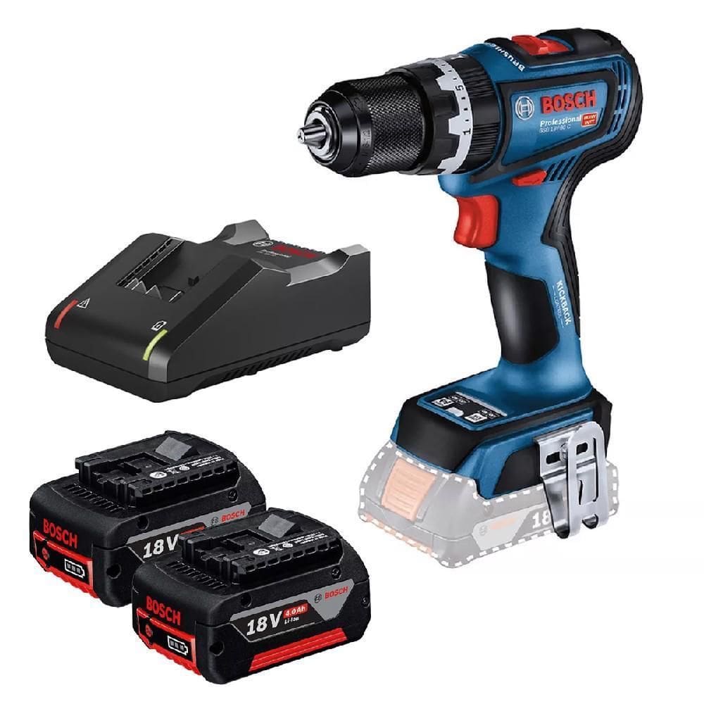 Parafusadeira Furadeira Gsb 18V-90C 2 Bater Carregador Bosch