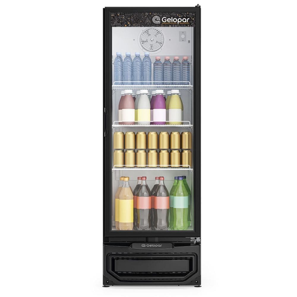 Refrigerador Vertical Porta de Vidro 410L GPTU40EL Preto Gelopar 220V