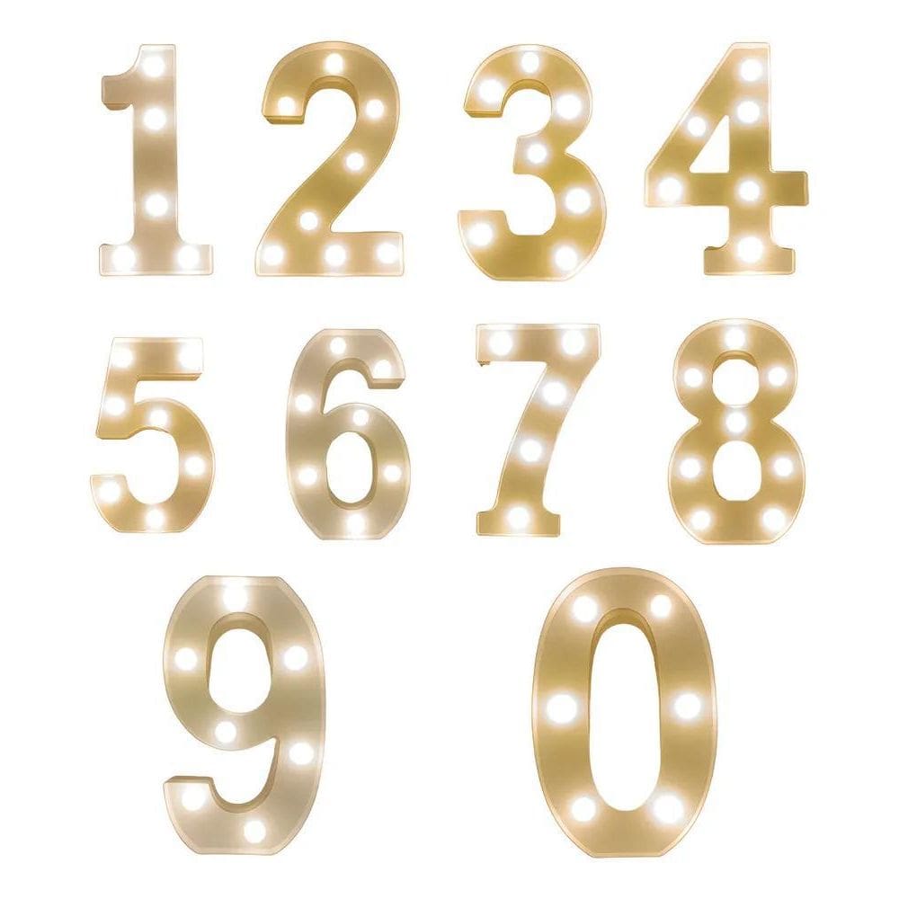 Luminária Led 3D Números Branca/Quente 22 Cm Decoração Festa