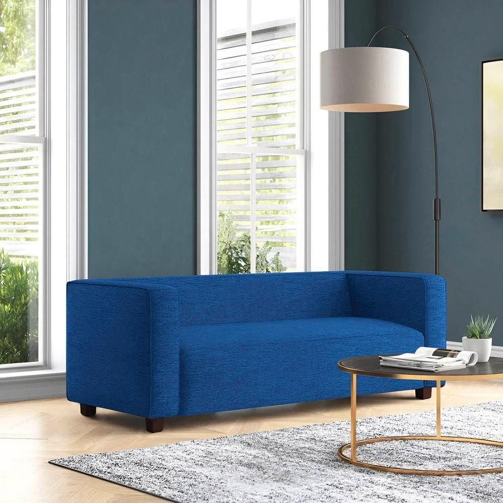 Sofá Namoradeira Amsterdam 1,40m Suede Azul Marinho - Inova Decorações