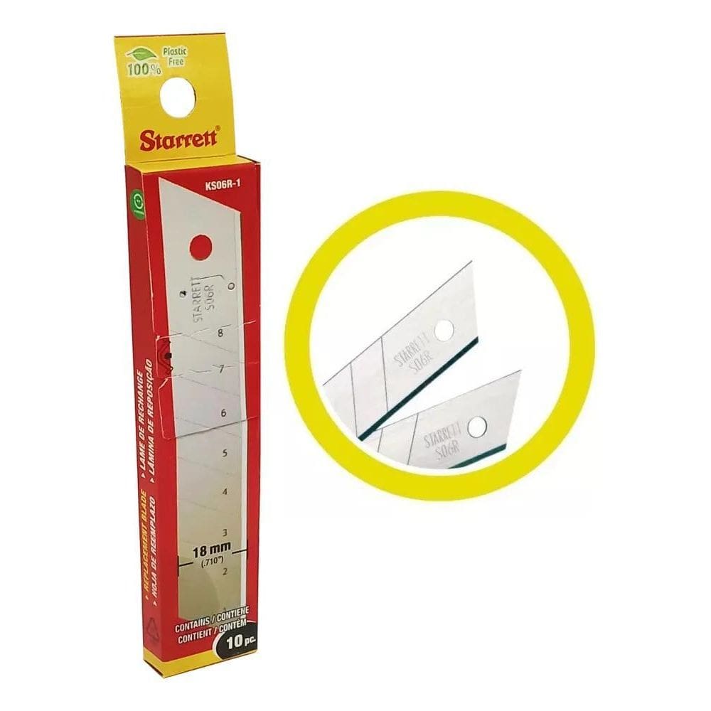 Kit Lamina Estilete Starrett Larga 18Mm C/10 Ks06R-1