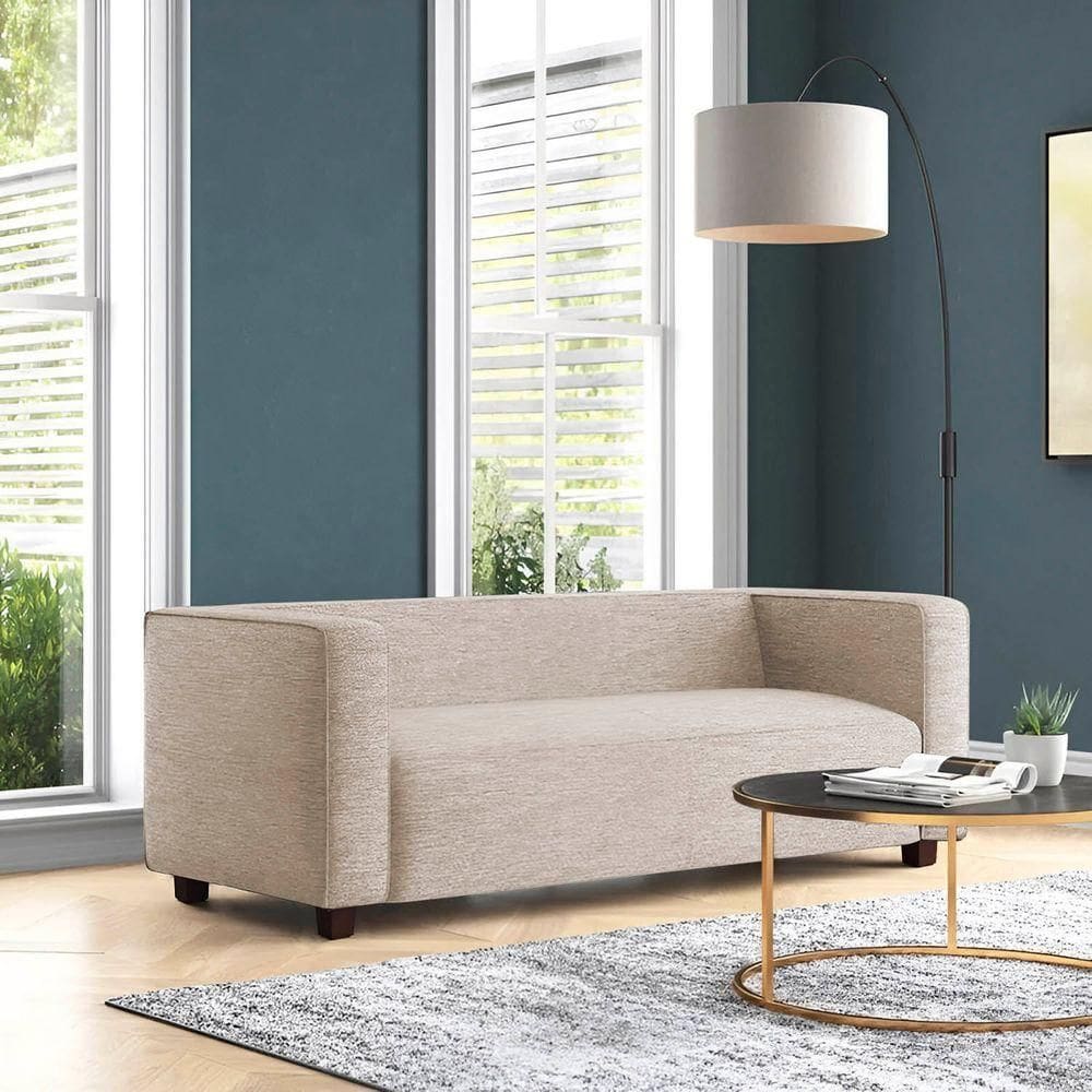 Sofá Namoradeira Amsterdam 1,40m Veludo Bege - Inova Decorações
