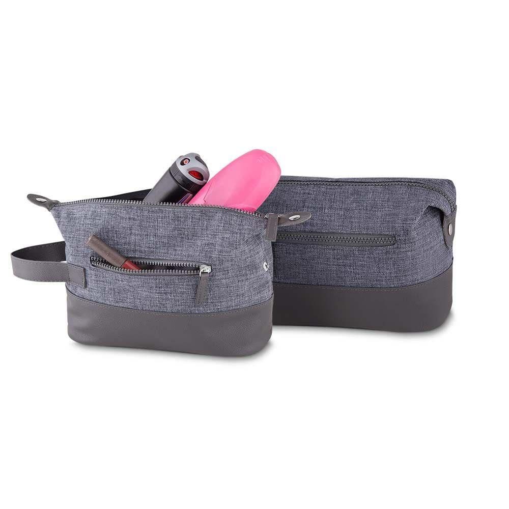 Necessaire Prática Com Bolsos Laterais - Cor Cinza All Gray