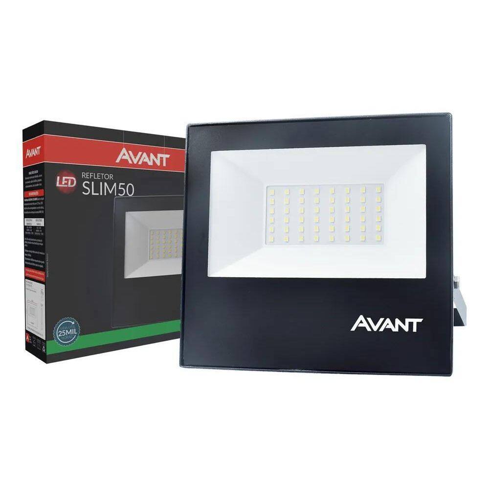 Refletor Led Slim 50W Verde Ip65 A Prova D`Água Preto Cod: 2