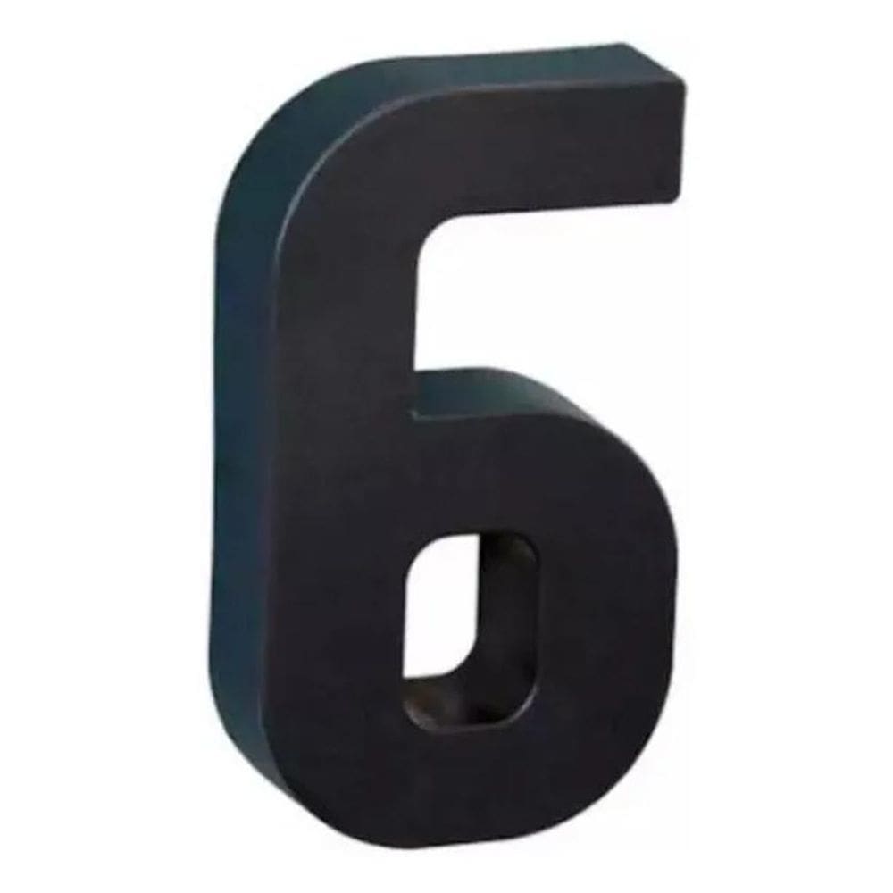 Número Residencial Preto Roper Plast Proteção Uv N:6 Cor 6 P