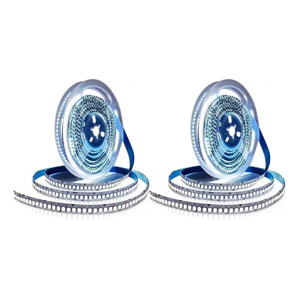 Kit 2 Fita Led 240Leds Alta Potência Rolo 5M Cada 6500K Perf