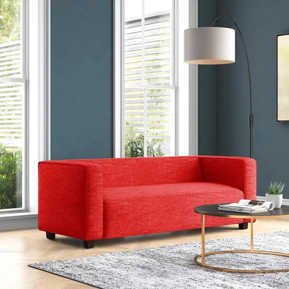 Sofá Namoradeira Amsterdam 1,40m Suede Vermelho - Inova Decorações