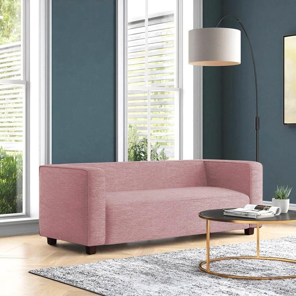 Sofá Namoradeira Amsterdam 1,40m Suede Rose - Inova Decorações