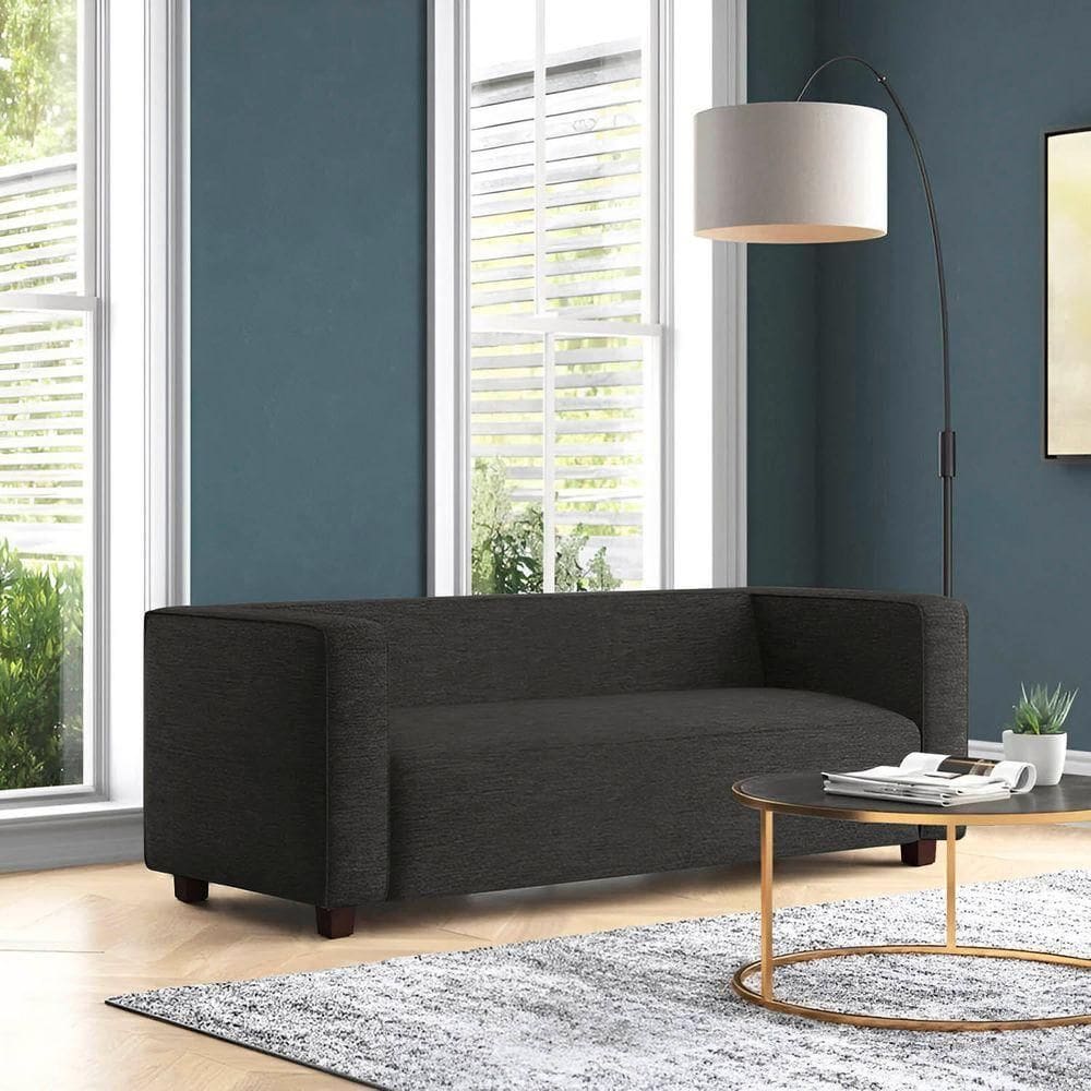 Sofá Namoradeira Amsterdam 1,40m Veludo Preto - Inova Decorações