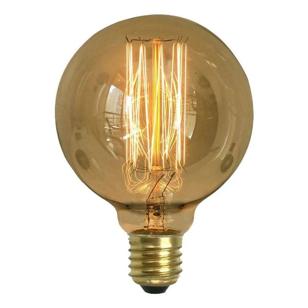 Lâmpada Filamento De Carbono 40W E27 Retrô G80