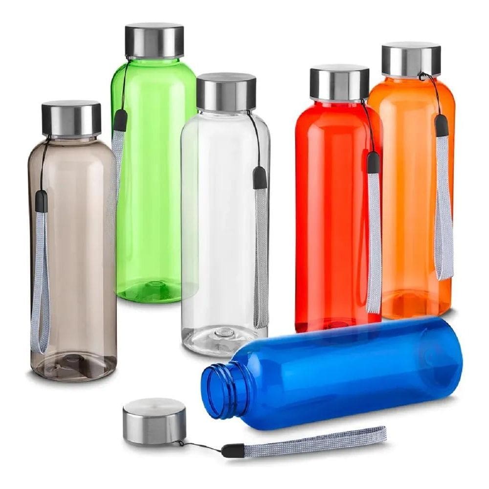 Garrafa Squeeze 550Ml Agua Academia Plástico Tampa De Metal