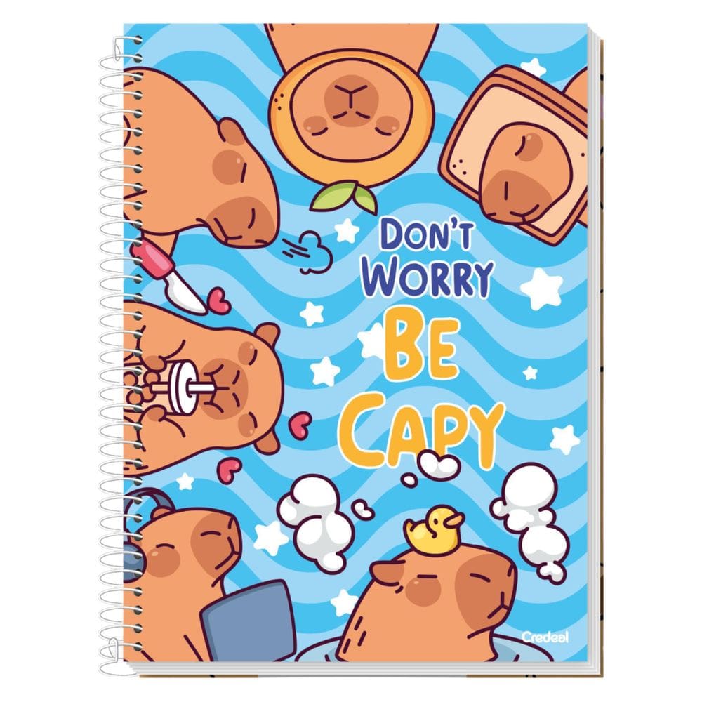 Caderno Escolar Universitário Be Capy 1M Capivara Azul 80F