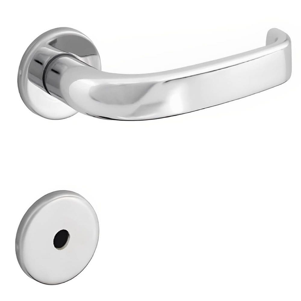 Conjunto de Fechadura 236 em Zamac Para Banheiro ST1 40 Roseta 323 de Inox Cromado - 18016008-8 - LA Fonte