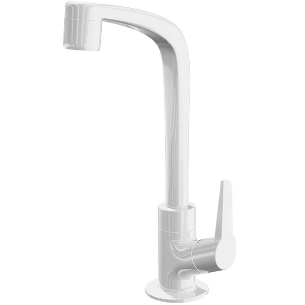 Torneira de Mesa para Lavatório Bica Alta Flatt Branca 1195 F71 - 7110047 - LORENZETTI