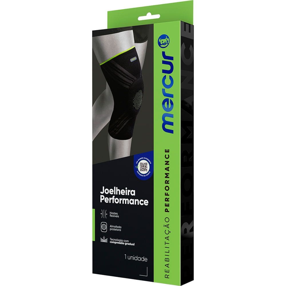 Joelheira Reabilitação Performance Mercur Tamanho G Preta 1 Unidade