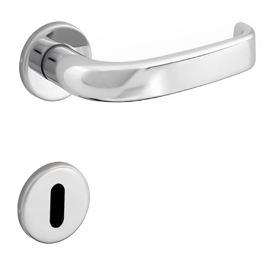 Conjunto de Fechadura 236 em Zamac Interna ST1 40 Roseta 323 de Inox Cromado - 18015008-2 - LA Fonte